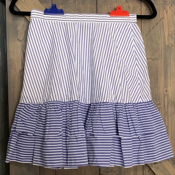 J. Crew Striped Ruffle Skirt - Picture 2 of 4
